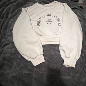 Women's Cream Sweater with Inspirational Print